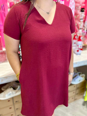 MAROON BASIC DRESS