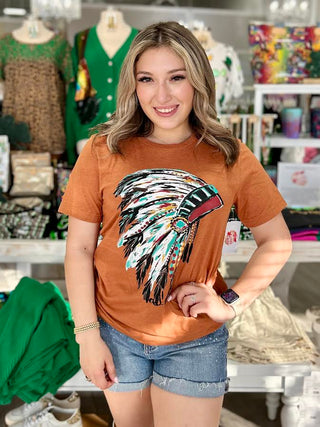 CALLIE ANN STELTER WATERCOLOR HEADDRESS TEE