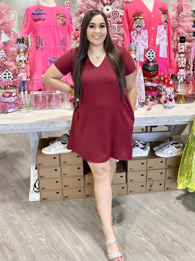 MAROON BASIC DRESS