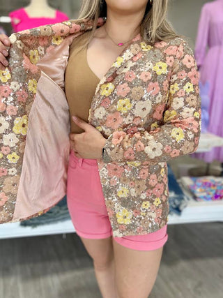FLOWER POWER SEQUIN BLAZER
