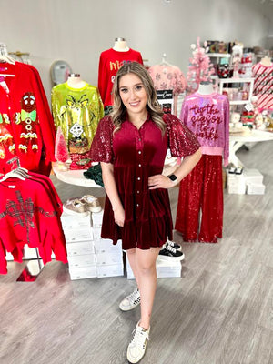 DECK THE HALLS VELVET DRESS