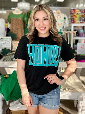 HOWDY BLOCK IN TURQUOISE TEE