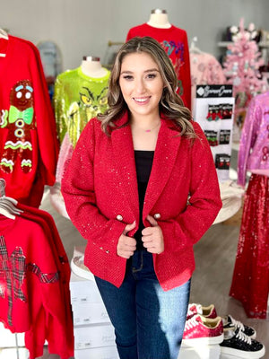 HOLIDAY RED BLAZER