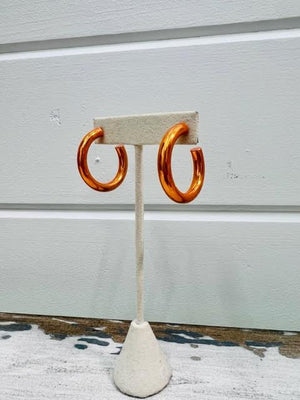 Orange Metallic Hoops