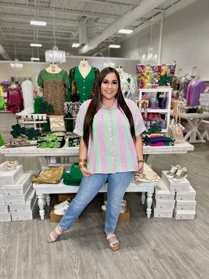 COSMO AND WANDA BUTTON DOWN TOP