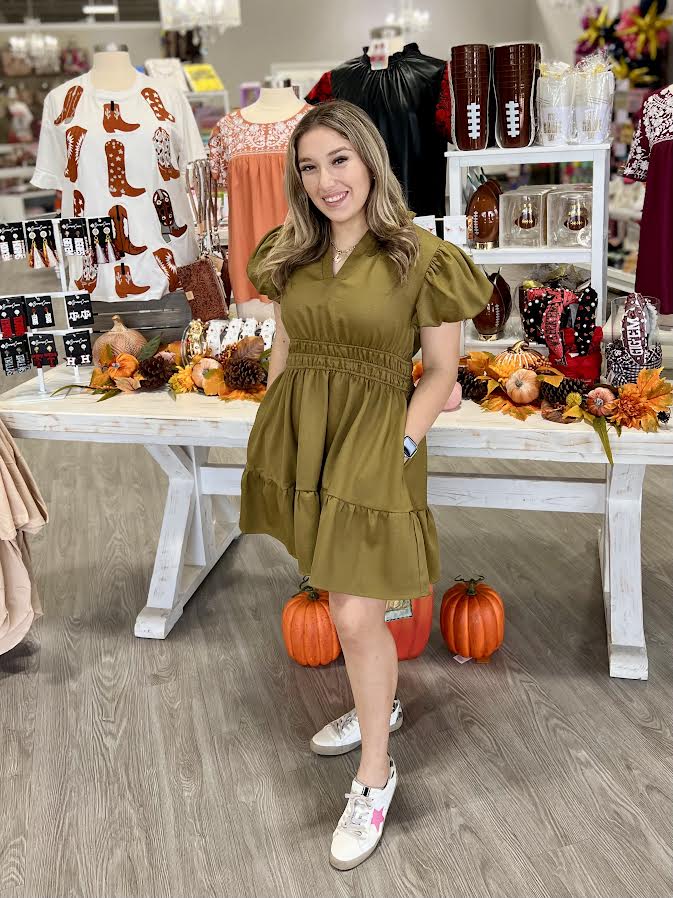 Olive Autumn Dress