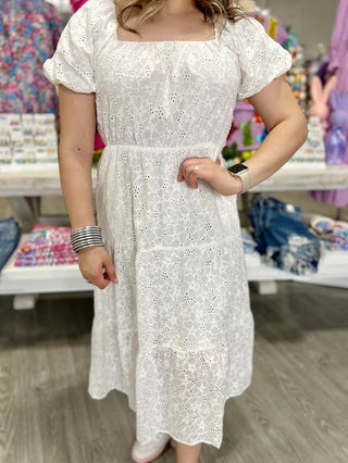 WHEN IN BLOOM EYELET DRESS
