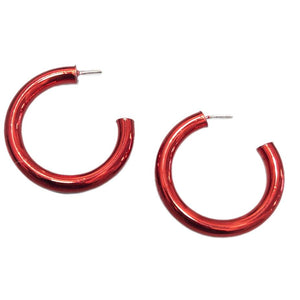 VALENTINE'S RED METALLIC HOOPS