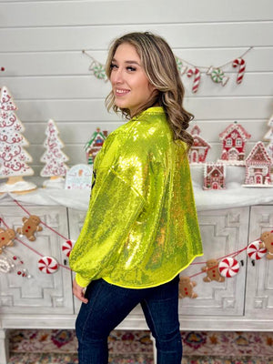 GREEN G FULL SEQUIN SWEATER