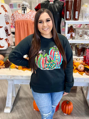 CALLIE'S PUMPKIN TRIO SWEATSHIRT