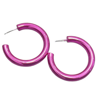HOT PINK METALLIC HOOPS