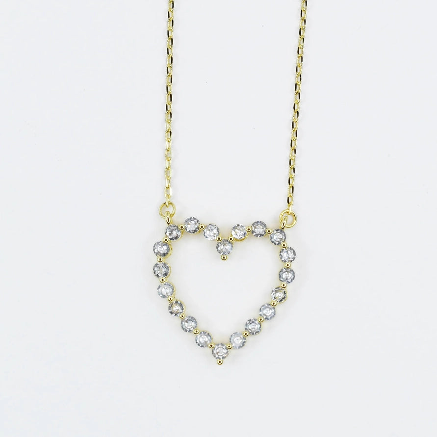 Sparkle Heart Necklace- GOLD