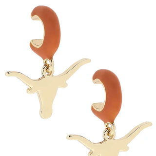 Texas Longhorns Logo Huggie Hoop Earrings