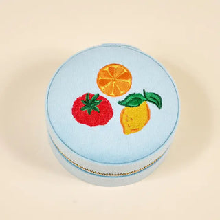 Round Velvet Jewelry Case–Fruit Market