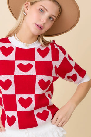 BETTY HEART SWEATER KNIT TOP