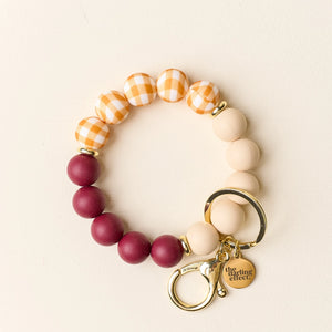 Berry Gingham-Hands-Free Keychain Wristlet