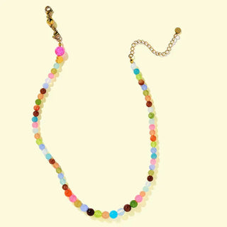 Hallie Beaded Necklace - Colorful Natural Stone Beads N-37
