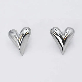 Heart Tear Stud Silver