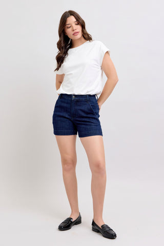 LAURA JUDY BLUE DENIM TROUSER SHORTS