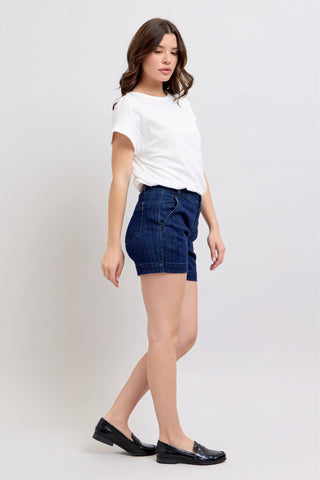 LAURA JUDY BLUE DENIM TROUSER SHORTS