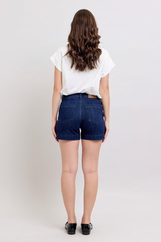 LAURA JUDY BLUE DENIM TROUSER SHORTS