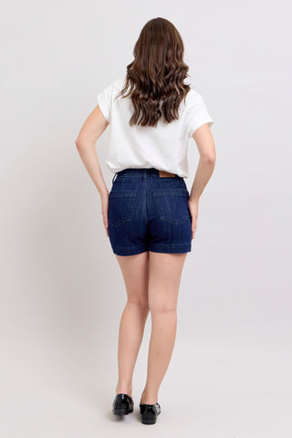 LAURA JUDY BLUE DENIM TROUSER SHORTS
