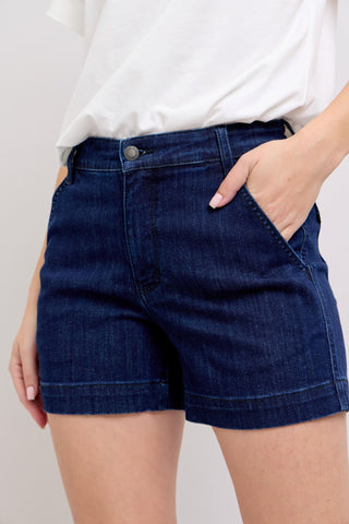 LAURA JUDY BLUE DENIM TROUSER SHORTS