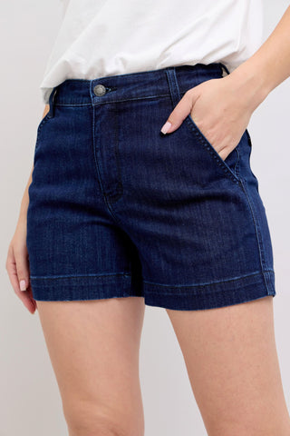 LAURA JUDY BLUE DENIM TROUSER SHORTS