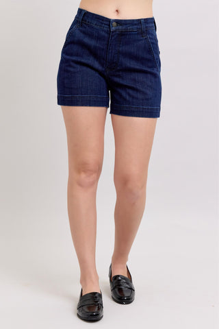 LAURA JUDY BLUE DENIM TROUSER SHORTS