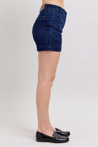 LAURA JUDY BLUE DENIM TROUSER SHORTS