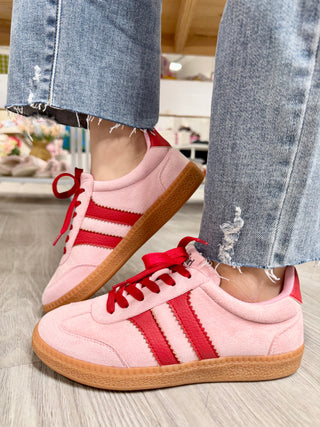 HEADS UP- PINK RED COMBO SNEAKERS
