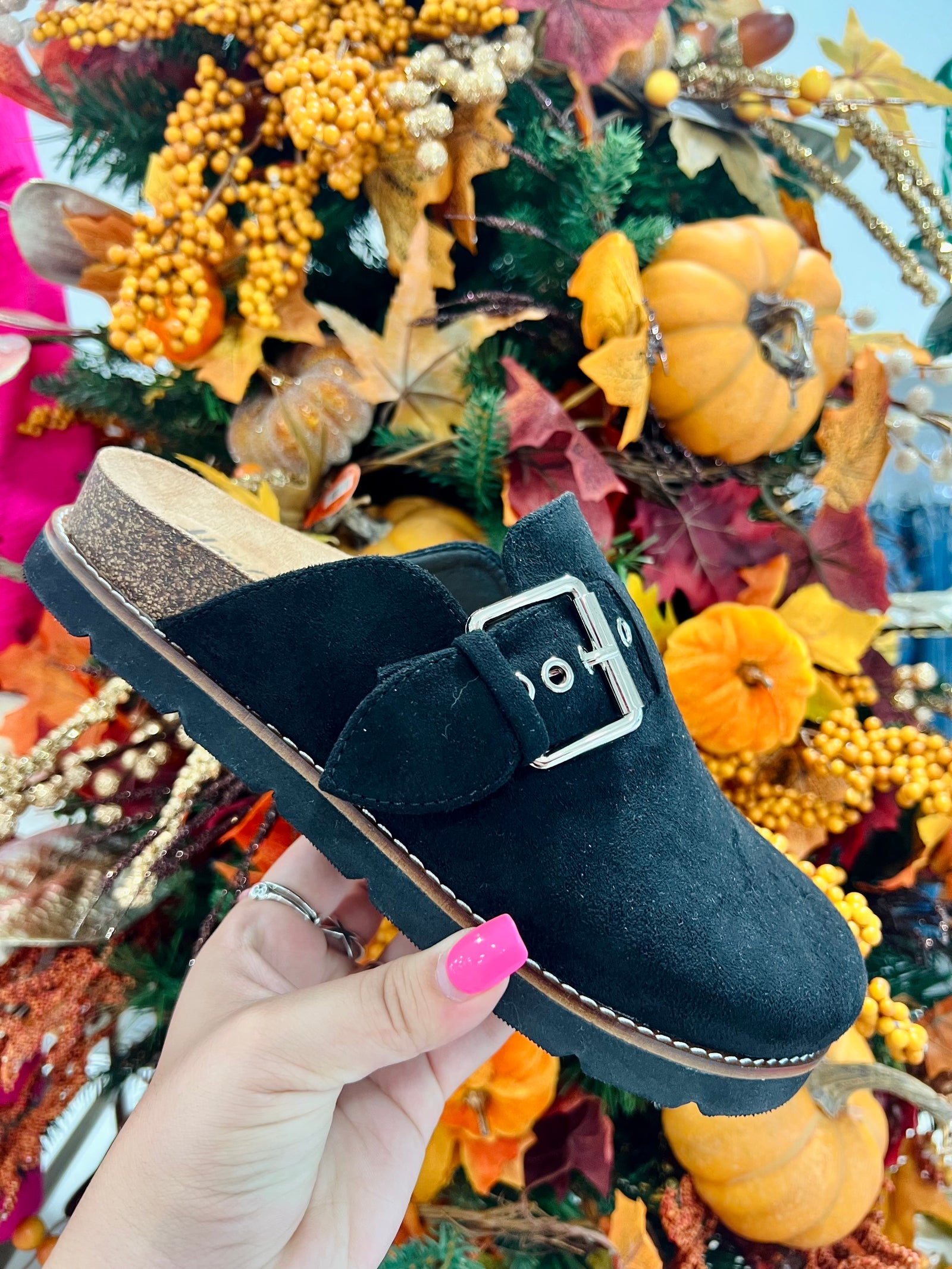 Corky's  Day Dream- Black Faux Suede