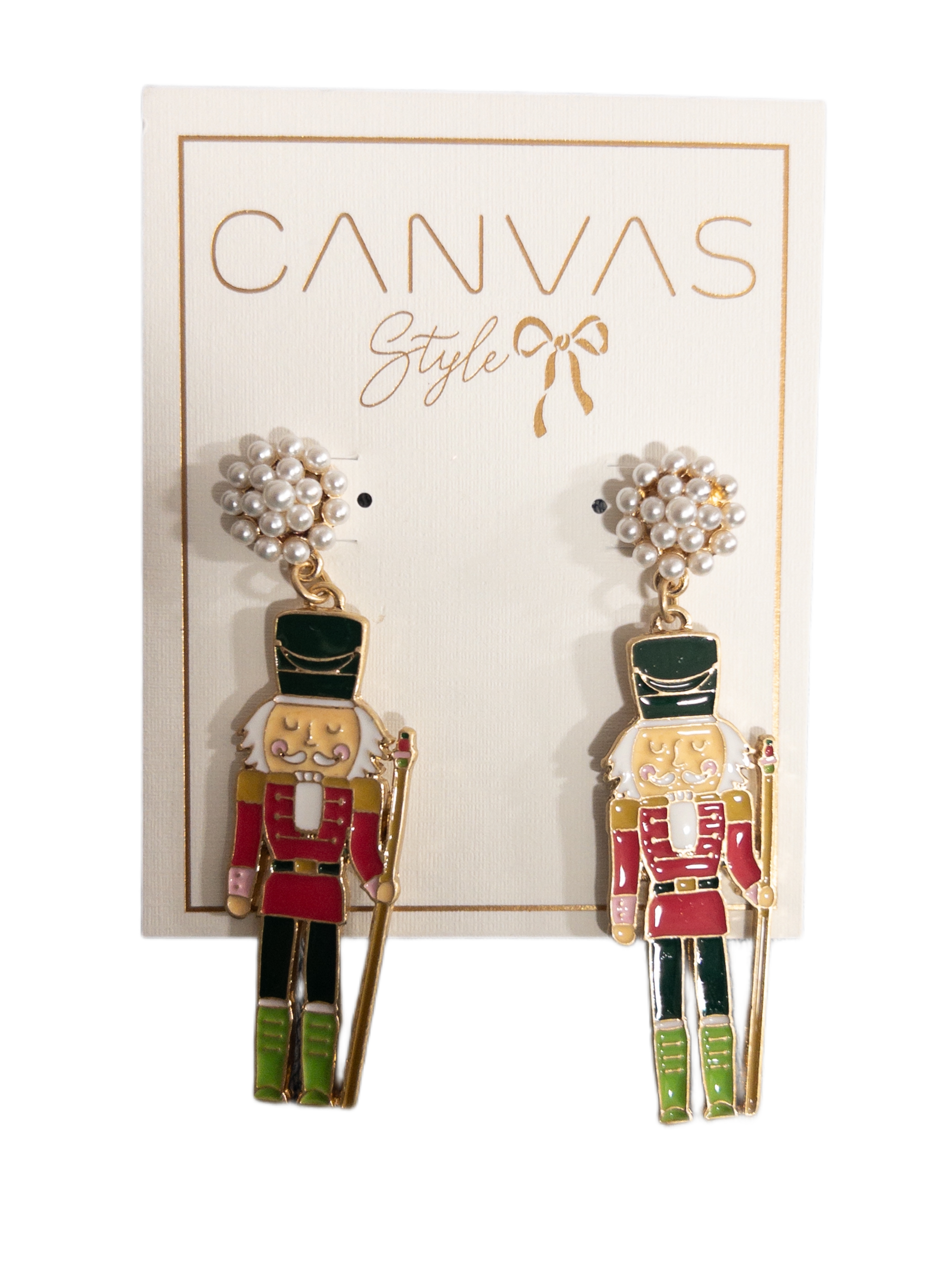 NUTCRACKER ENAMEL EARRING IN FUCHSIA AND GREEN we