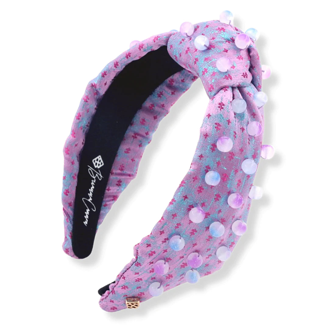 BRIANNA CANNON LAVENDER SHIMMER HEADBAND WITH OPAQUE BEADS 