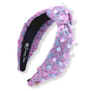 BRIANNA CANNON LAVENDER SHIMMER HEADBAND WITH OPAQUE BEADS