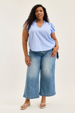 ALEXIS JUDY BLUE ANKLE WIDE DENIM