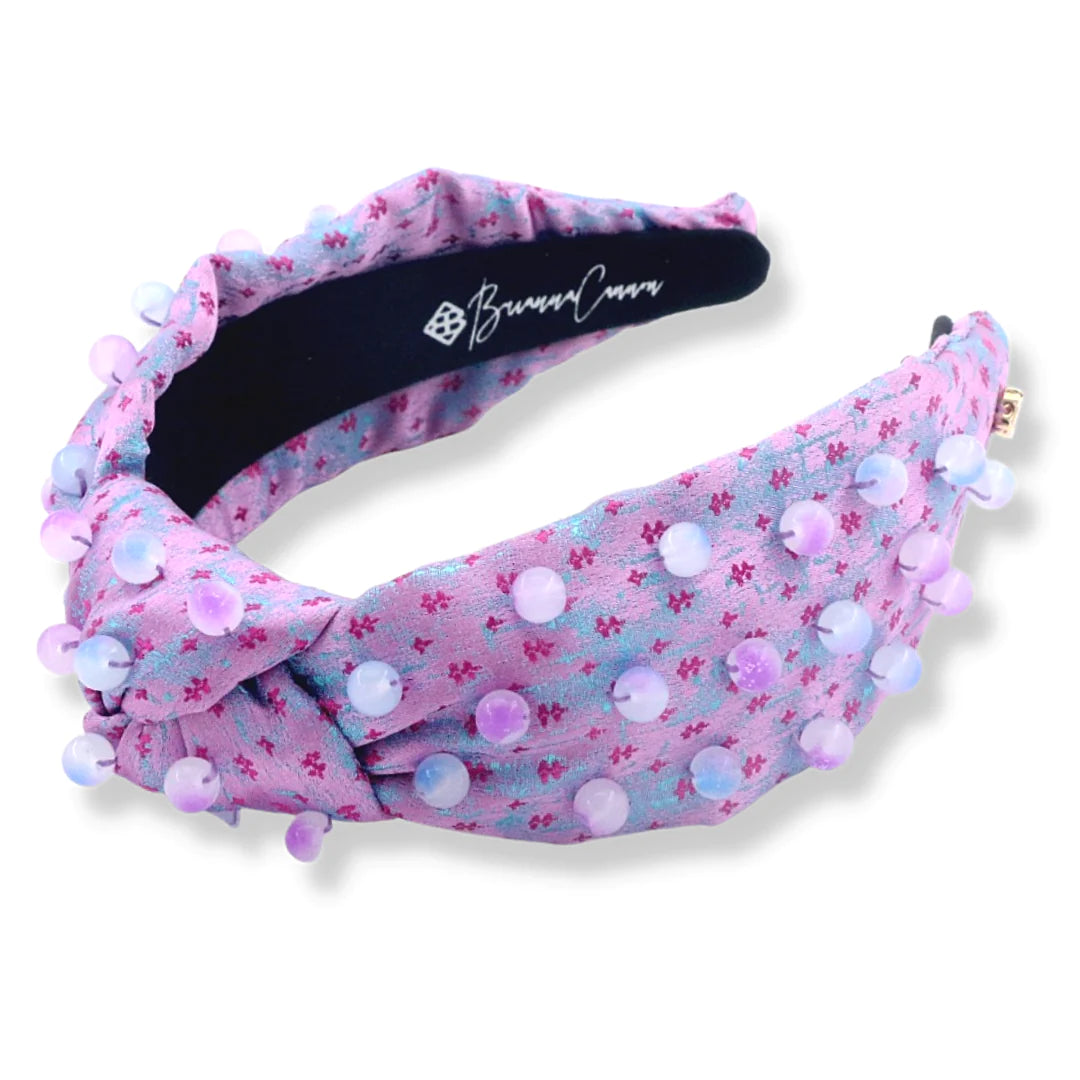 BRIANNA CANNON LAVENDER SHIMMER HEADBAND WITH OPAQUE BEADS