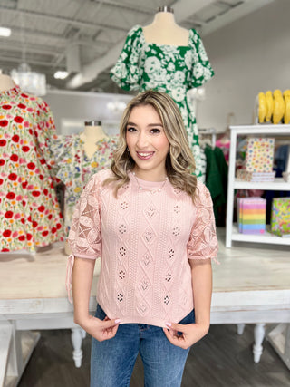 GABRIELA CROCHET KNIT TOP