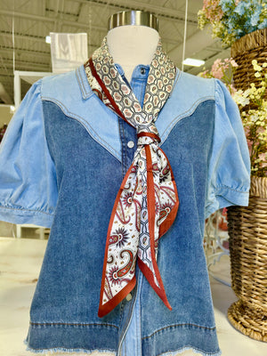 RUST BROWN TWILLY SCARF