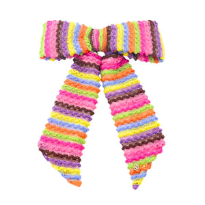 BRIANNA CANNON FIESTA RUFFLE RAINBOW BOW BARRETTE