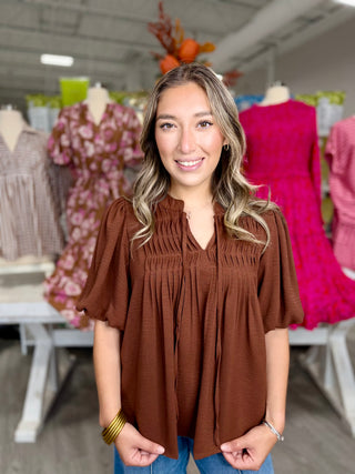 ADELA BROWN TOP
