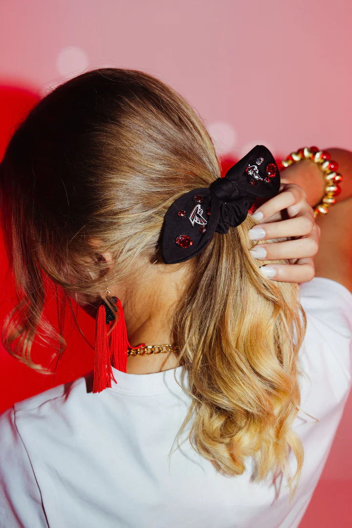 Atlanta Falcons Black Logo Bow Scrunchie