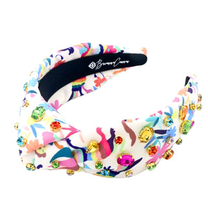 BRIANNA CANNON ADULT SIZE OTOMI PRINT HEADBAND WITH CRYSTALS
