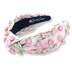 GARDEN PARTY HEADBAND WITH LIGHT PINK HEART CRYSTALS BRIANNA CANNON