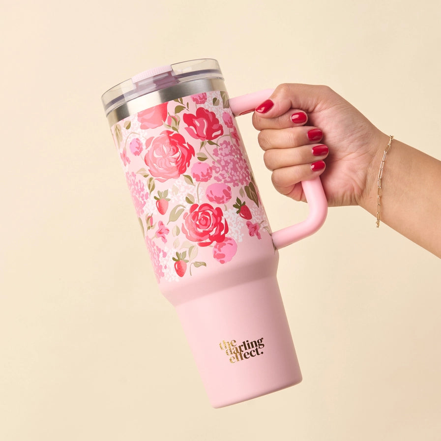 Rose Garden-40 oz Lifestyle Flip Straw Tumbler