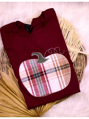 Fall Plaid Pumpkin Short