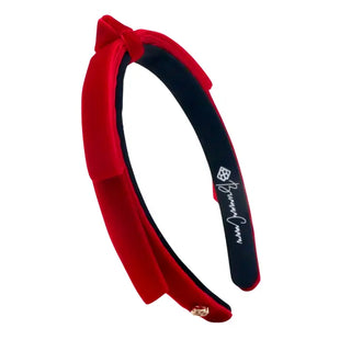 THIN RED RIBBON BOW HEADBAND