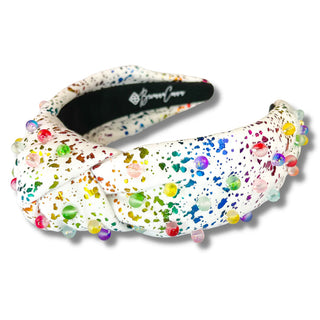 RAINBOW METALLIC SPLATTER PAINT BEADED HEADBAND BRIANNA CANNON