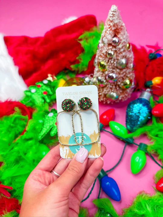 Christmas Mix Glitter Top Earrings