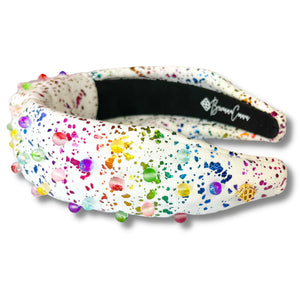 RAINBOW METALLIC SPLATTER PAINT BEADED HEADBAND BRIANNA CANNON